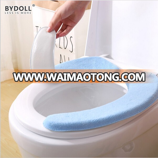 BYDOLL decorative toilet seat cover washable softtoilet seat cover with memory foam cushion and electrostatic adsorption bottom